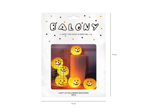 Balony świecące Dynie - 3 szt