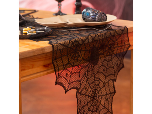 Bieżnik halloweenowy Pajęczyna - 45x183 cm - 1 szt.