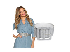 Pasek brokatowy srebrny