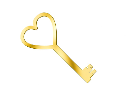 Klucz do wróżb z wosku złoty - 27 cm - 1 szt.