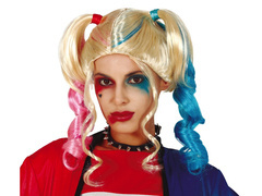 Peruka a'la Harley Quinn z kucykami