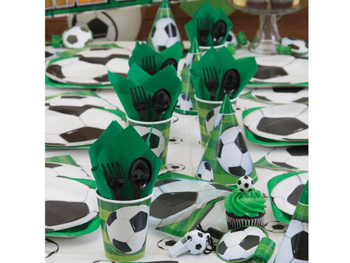 Talerzyki papierowe na urodziny Piłka Nożna - 23 cm - 8 szt.