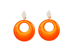 Kolczyki klipsy pomarańczowe neonowe