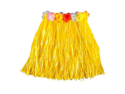 Spódniczka hawajska krótka żółta - 45 cm - 1 szt.