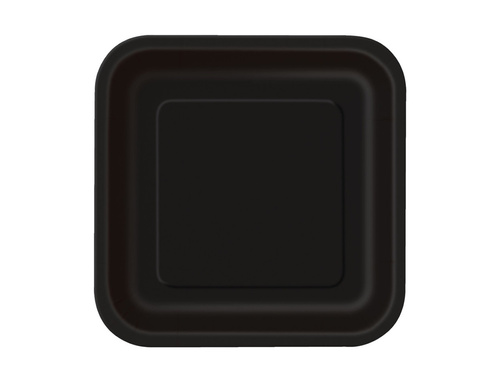 Talerzyki papierowe kwadratowe czarne - 23 cm -14 szt.