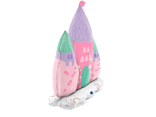 Balon foliowy stojący Zamek Księżniczki - 66x74x23 cm - 1 szt.