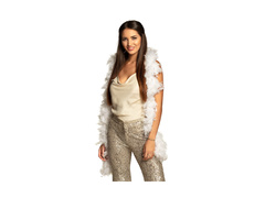 Szal BOA z piór - biały - 180 cm