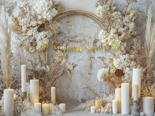 Baner z napisem Komunia Święta złoty - 140 cm - 1 szt.