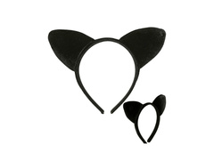 Opaska na głowę Kocie uszy z aksamitu