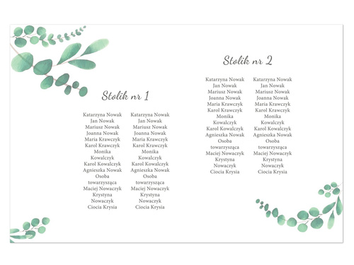 Plany stołów weselnych - 90x60 cm - 1 szt.