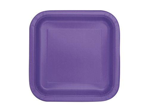 Talerzyki kwadratowe fioletowe - 23 cm - 14 szt.