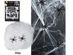 Duża pajęczyna z 4 pająkami - 550g - 1 szt.