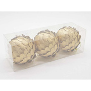 Bombki choinkowe kraftowe z łuskami - 8 cm - 3 szt.