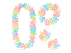 Zestaw - komplet hawajski pastelowy - 4 częściowy