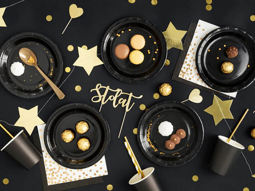 Talerzyki papierowe czarne - 18 cm - 6 szt.