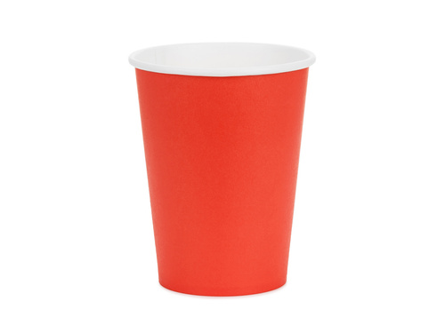 Kubeczki papierowe czerwone - 250 ml - 6 szt.