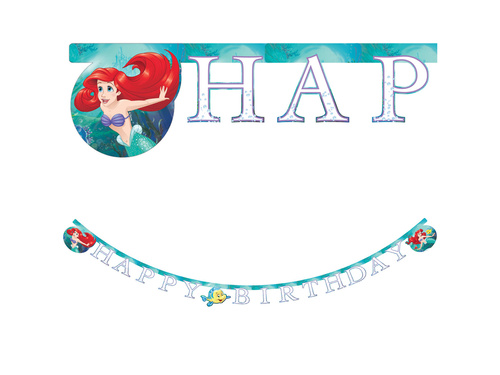 Baner urodzinowy Happy Birthday Arielka - 1 szt.
