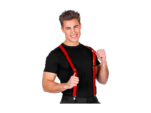 Czerwone cekinowe szelki