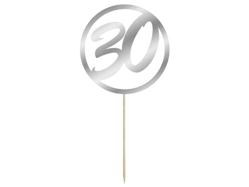 Topper papierowy na tort 30 urodziny - 1 szt.