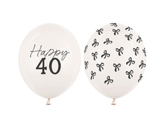 Zestaw balonów lateksowych na czterdziestkę - 30 cm - 50 szt.