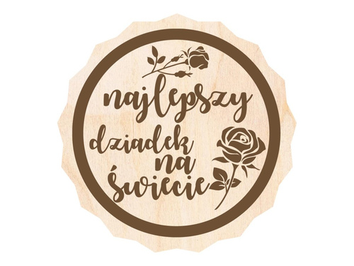 Podkładka z drewna na dzień dziadka - 9 cm - 1 szt.