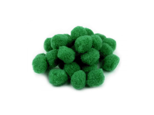 Pompony pluszowe zielone - 20 mm - 20 szt.