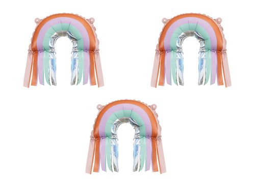 Balon foliowy Pastelowa Tęcza - 38x41 cm - 3 szt.
