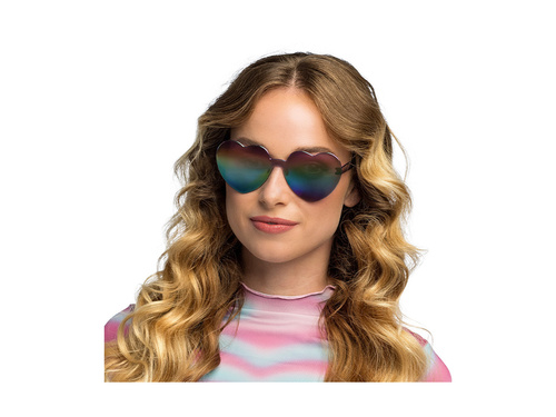 Okulary imprezowe festiwalowe w serca czarne lustrzane