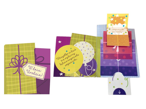 Kartka urodzinowa z kopertą 3D - 1 szt.