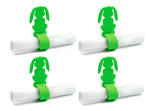 Serwetniki ze wzorem świątecznym - Zajączek Wiosenny - 21 cm - 4 szt.