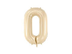 Balon foliowy cyfra 0 beżowa - 72 cm - 1 szt.