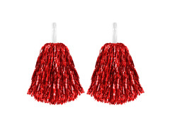 Pompony cheerleaderki metaliczne czerwone - 2 szt.