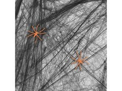 Czarna pajęczyna z pająkami na Halloween - 200 g - 1 op.