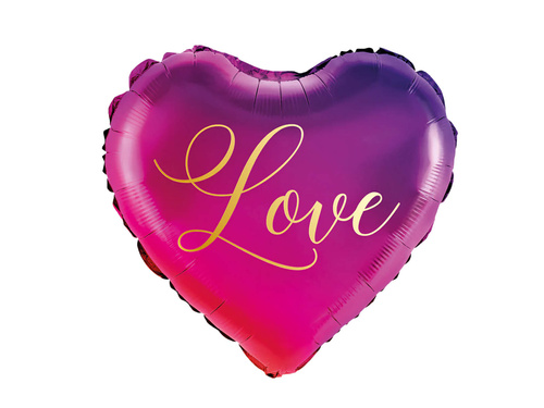 Balon foliowy Serce ombre Love - 46 cm - 1 szt.