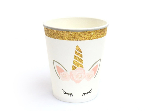Kubeczki papierowe Piękny Jednorożec - 250 ml - 6 szt.