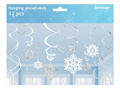 Dekoracja wisząca Śnieżki - 12 szt.