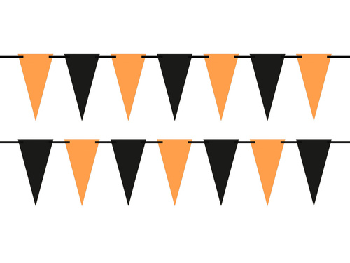 Baner girlanda flagietki pomarańczowo-czarny - 500 cm