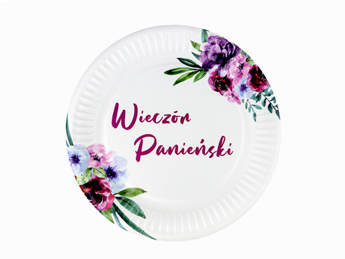 Talerzyki papierowe na wieczór panieński - 18 cm - 6 szt.