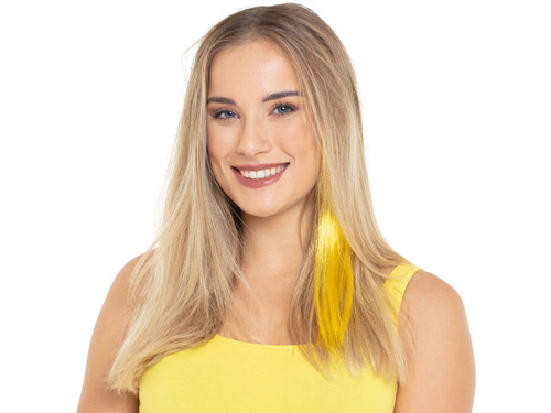 Doczepiane włosy - neonowy żółty - 1 szt.