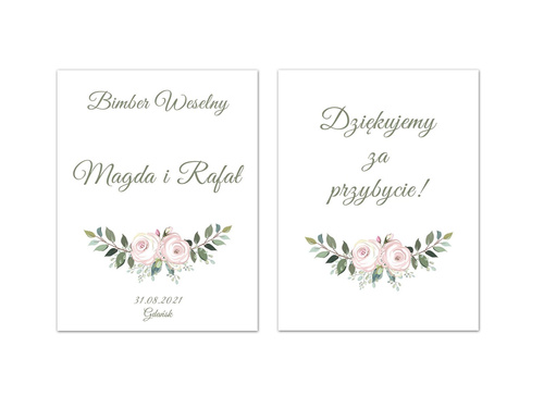 Personalizowane podziękowania dla gości - szklane buteleczki - 6 kpl.