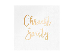 Serwetki Chrzest Święty białe - 33 cm - 10 szt