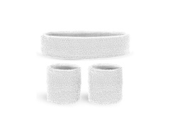 Zestaw białych frotek sportowych - 3 szt.