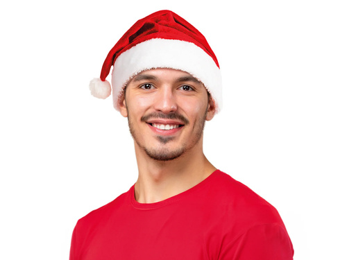 Czapka Mikołaja pluszowa - 1 szt.