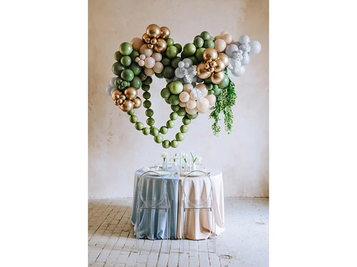 Balony z łącznikiem pastelowe oliwkowe - 33 cm - 20 szt.