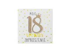 Zaproszenia z kopertą na osiemnastkę - 5 szt.