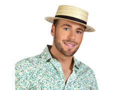 Kapelusz hawajski z czarną tasiemką - 1 szt.