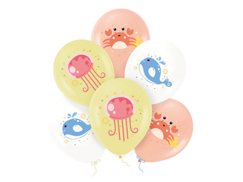 Balony lateksowe Zwierzątka morskie - 30 cm - 6 szt.