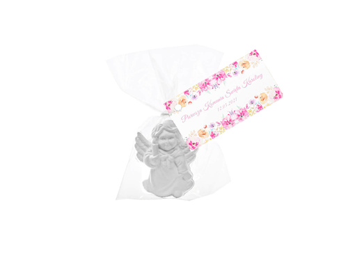 Aniołki gipsowe z podziękowaniem personalizowanym - 6 szt.