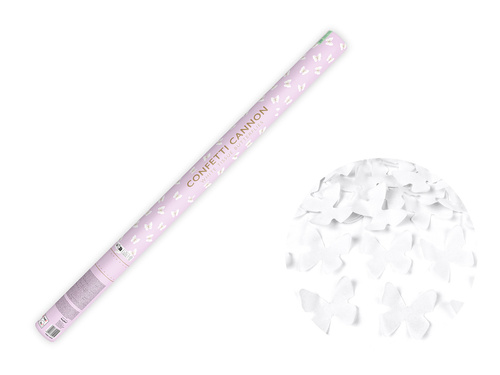 Tuba strzelająca białymi motylkami - 80 cm - 1 szt.