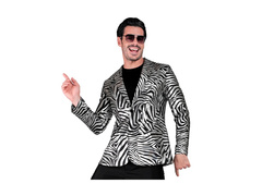 Imprezowa marynarka Animalier - zebra srebrna